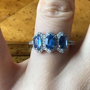 Natural Kyanite Sterling Silver Ring Size 6.75